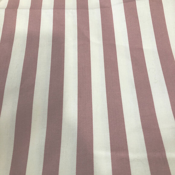 Richloom Fabric Original Screen Print Drapery Rose/Off White Striped Cotton 8Yds - Picture 3 of 6